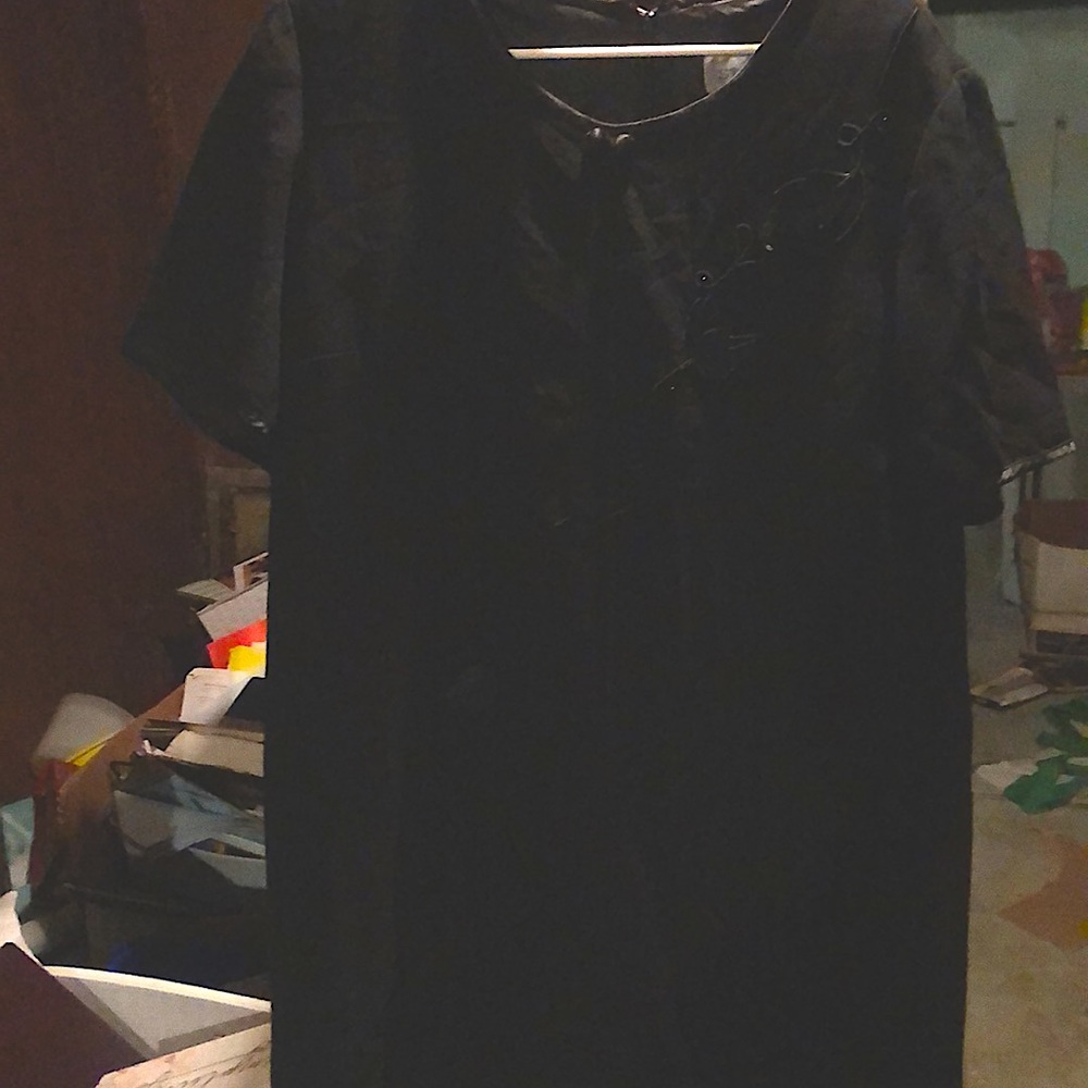 Studio one size 16 dress black with overlay.
